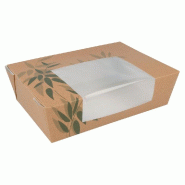 Boîte alimentaire à fenêtre Feel Green 1980ml 19,8x14x6,4cm - par 50