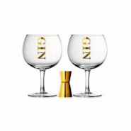 Coffret de 2 verres à Gin et doseur - Transparent Rond Verre Table Passion 25x12.5 cm - transparent verre 3106239520245 Coffret de 2 verres à Gin et doseur - Transparent Rond Verre Table Passion 25x12.5 cm - transparent verre 3106239520245