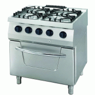 Cuisinière à Gaz Professionnelle 4 Feux avec Four à Gaz GN 2/1, Puissance 31 kW, Structure en Acier Inoxydable Heavy Duty | Maxima - 9396102