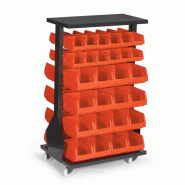 Etagère de rayonnage double - Rouge / 24x1L + 32x4L