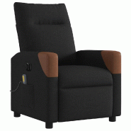 Fauteuil de massage inclinable électrique Noir Tissu Modèle Ulvora - 8721158643704