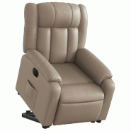 Fauteuil inclinable électrique cappuccino similicuir Modèle Hélios - 8721012177727