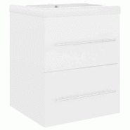 Helloshop26 - Armoire d'évier avec lavabo intégré pratique salle de bain 41 x 38,5 x 48 cm en aggloméré blanc 02_0055178 - blanc 3000238853710