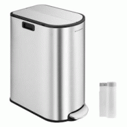 Helloshop26 - Poubelle de cuisine double 30 litres et 20 litres mince 2 compartiments pour tri et recyclage des déchets avec pédale 12_0007209 - 300 Helloshop26 - Poubelle de cuisine double 30 litres et 20 litres mince 2 compartiments pour tri et recyclage des déchets avec pédale 12_0007209 - 300