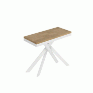Itamoby Console Extensible 90X40/300 Cm Saki Evolution Chêne Nature Structure Blanc - marron VE090COSAKBEV-QN-BI