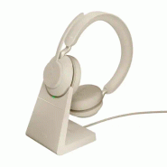 Jabra Evolve2 65 Casque Sans fil Arceau Bureau/Centre d'appels USB Type-A Bluetooth Beige