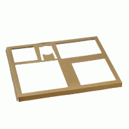 Kit plateau repas Ecokraft carton 4 assiettes Quartz 36,6X29,5X6,5cm - par 30