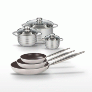 Lot 3 Poêles 24/28/32cm & 3 Faitouts 12/16/20cm Elo Bistro Line - gris 3176239986464