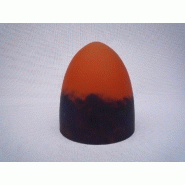 Abat jour pate de verre cone 16 cm orange bleu
