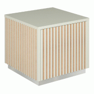 Podium 1 porte push-pull Vertigo T01 MDF naturel et blanc mat 45x45x40cm