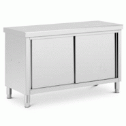 Royal Catering - Royal Catering Meuble Bas en INOX avec Double Ouverture ECO 140 x 60 cm 500 kg - Caisson de Cuisine Meuble Cuisine Bas avec Plan - in