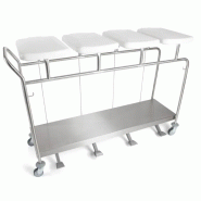 Sclessin 374.782S Chariot Porte-Sacs 4 Sacs Avec Couvercles Professionnel - 374.782S