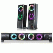 Spirit of gamer Enceintes PC 2.0 - 6W RMS - modulable en une barre de son - rétroéclairage RGB - Alimentation USB - 3701123974922 Spirit of gamer Enceintes PC 2.0 - 6W RMS - modulable en une barre de son - rétroéclairage RGB - Alimentation USB - 3701123974922