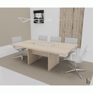 Table de réunion rectangulaire TAK - Mobel Linea. - Oui, 200, Acacia clair_0