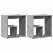 Tables d'appoint 2 pcs gris béton 50x30x50 cm bois d'ingénierie Modèle Atlas Master Chic - 8721012494640