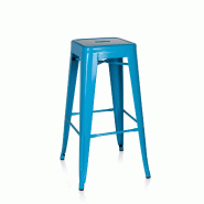 Tabouret de bar VANTAGGIO HIGH métallique bleu clair hjh OFFICE - bleu métal 645014