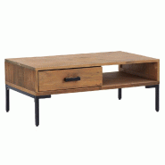 VidaXL Table basse 90x50x35 cm Bois de pin massif Modèle Riviera Chic - 349929