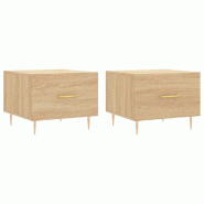VidaXL Tables basses 2 pcs chêne sonoma 50x50x40 cm bois d'ingénierie Modèle Aero Élégance Élite - 829371