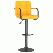 VidaXL Tabouret de bar Jaune moutarde Velours Modèle Aero Panorama Prime - 334655