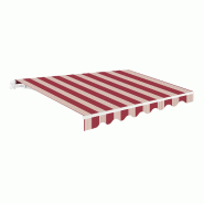 WASABI Store banne motorisé 2,5x2m Rayures Grenat – Télécommande – Toile Protection Solaire - marron polyester BTK252012-E