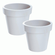 WellHome - Lot de 2 pots LOFLY Ø13,4 cm chacun, coloris blanc - blanc plastique PK4235
