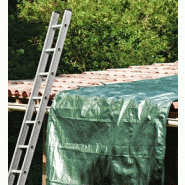 Bâche de protection de chantier lourde en toile tissée indéchirable vert/marron - 10m x 15m