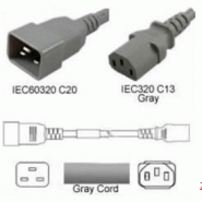 Câble d'alimentation C20/C13 15A GRIS