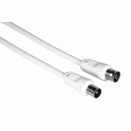 Câble d'antenne IEC Hama 10m 75DB blanc pour TV - Coaxial - 4047443432452