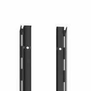 Crémaillère latérale simple alu - L240cm - Epaisseur 2cm - Pas 50 - noir mat