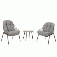Décoshop26 - Ensemble de chaises et table d'appoint de jardin balcon terrasse en polyrotin et coussin gris foncé 04_0006633 - gris 3000261831495 Décoshop26 - Ensemble de chaises et table d'appoint de jardin balcon terrasse en polyrotin et coussin gris foncé 04_0006633 - gris 3000261831495