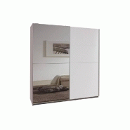 DRESSING PORTES COULISSANTES CLAPTON 179 CM BLANC / MIROIR