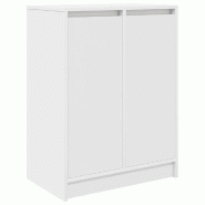 Helloshop26 - Armoire à chaussures blanche design moderne rangement 57 x 34 x 76 cm en bois d'ingénierie blanc 02_0051769 - blanc Bois massif 300023