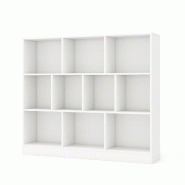 Helloshop26 - Bibliothèque ouverte 120 x 24 x 104 cm rangement pratique design moderne en panneau d'ingénierie blanc 20_0017782 - 3000232066512