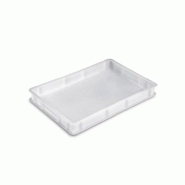 Lobrot Bac plein PEHD blanc - 60x40x7 cm - blanc plastique BHP6470