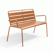Oviala Business Banc de jardin en métal caramel Oviala - marron acier 114581
