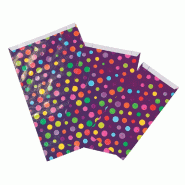 Pochettes cadeaux Pop'color 18+6x35cm - par 250 - Violet et Multicolore - Papier couché