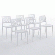 RATTATAN Set 6 Chaises en polypropylène avec fibre de verre empilables pour extérieur et jardin, bar et restaurant, cuisine design moderne - FLORA - RATTATAN Set 6 Chaises en polypropylène avec fibre de verre empilables pour extérieur et jardin, bar et restaurant, cuisine design moderne - FLORA -