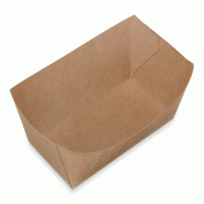 Ravier NOVABOX Rectangulaire Carton Kraft 800g - 137x86x52mm - 230g/m2 - PACK CHR Format Haute Contenance  - Traitement Ingraissable - beige en carton