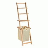 San Ignacio KIPIT - Étagère avec bac à linge en bois 151 x 41 x 36cm couleur beige - beige SANR355