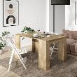 SKRAUT HOME - TABLE CONSOLE EXTENSIBLE, CONSOLE MEUBLE, 140X90X77CM, POUR 6 PERSONNES, TABLE à MANGER, CHêNE