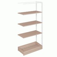Suite structure Cage blanc suspendue 88x40x180cm 3 tabl et bac noyer