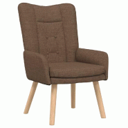 VidaXL fauteuil Marron 63 x 67 x 94 cm Tissu et contreplaqué Modèle Vega StudioDesk Ligne - 42001828