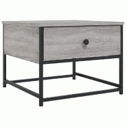 VidaXL Table basse sonoma gris 51x51x40 cm bois d'ingénierie Modèle Atlas Office Nordique - 833978