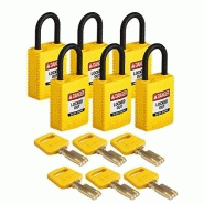 BRADY (CPT-YLW-25PL-KD6PK) CADENAS DE CONDAMNATION SAFEKEY COMPACT NYL BRADY (CPT-YLW-25PL-KD6PK) CADENAS DE CONDAMNATION SAFEKEY COMPACT NYL