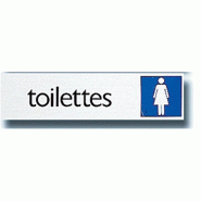 Affichage horizontal TOILETTES Pickup - Aluminium - Figurine Dame - Chromé et Bleu