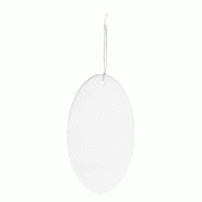 Carte à trou carton ovale blanc 3x5.5 cm - par 48 Carte à trou carton ovale blanc 3x5.5 cm - par 48