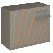 Comptoir Vertigo H T03nat. Spl.Droit L120cm 2tabl.Couliss.4tab.Amovib-taupe