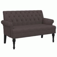 Décoshop26 - Banquette banc avec dossier capitonné et accoudoirs 120 x 62 x 75,5 cm tissu marron foncé DEC024654 - marron 3000254827191 Décoshop26 - Banquette banc avec dossier capitonné et accoudoirs 120 x 62 x 75,5 cm tissu marron foncé DEC024654 - marron 3000254827191