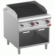 Diamond - Grill pierre de lave, module 1/1, grille "2 faces" en fonte, armoire ouverte - réf. G9/GPLA8-ZN - gris AKS-G9/GPLA8-ZN