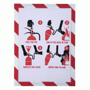 Exacompta Lot de 5 Pochette d'affichage magnétique A4, cadre blanc/rouge - 3130630392064_0